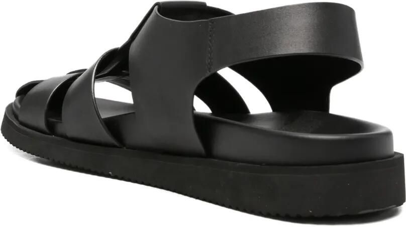 SERGIO MORETTI FIRENZE Gekooide sandalen met klittenband Zwart - Foto 2