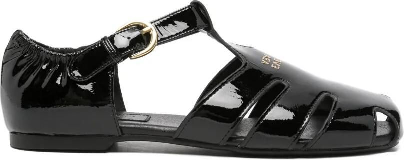 SERGIO MORETTI FIRENZE Gelakte sandalen met uitgesneden details Zwart