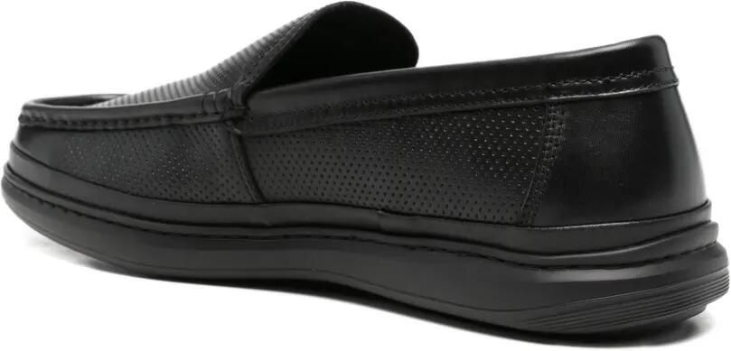 SERGIO MORETTI FIRENZE Geperforeerde leren loafers Zwart - Foto 3