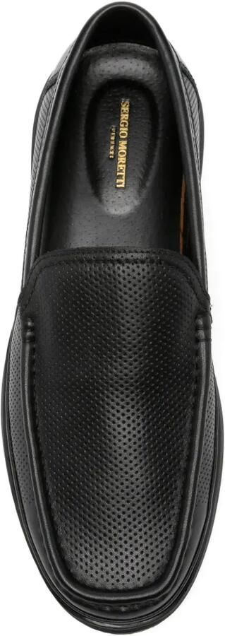 SERGIO MORETTI FIRENZE Geperforeerde leren loafers Zwart - Foto 4