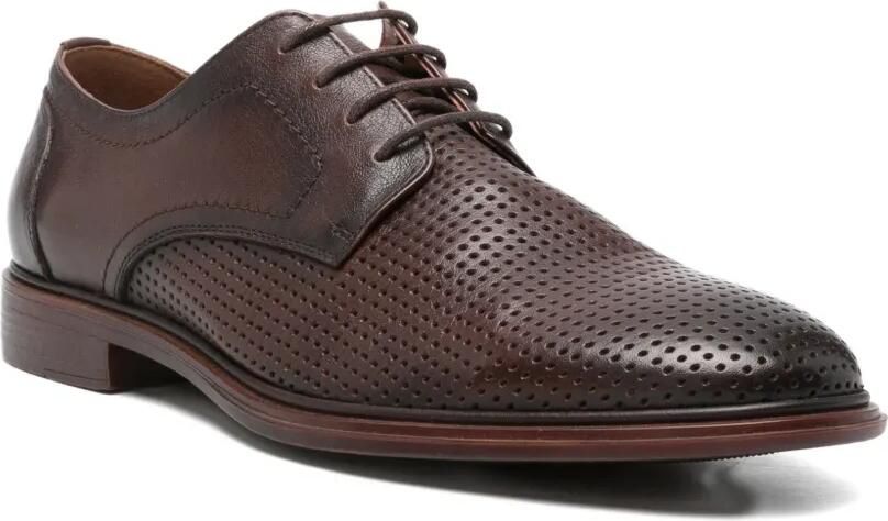 SERGIO MORETTI FIRENZE Geperforeerde leren Oxford veterschoenen Bruin - Foto 2