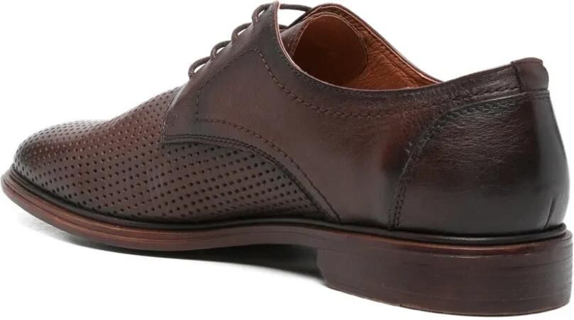 SERGIO MORETTI FIRENZE Geperforeerde leren Oxford veterschoenen Bruin - Foto 3