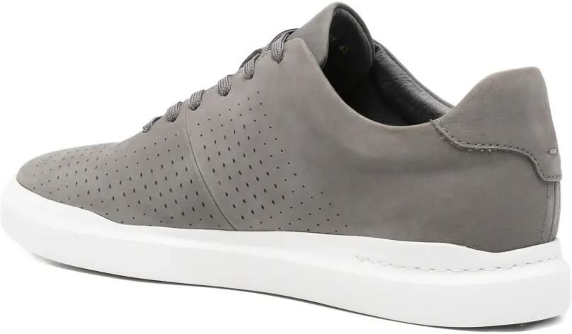 SERGIO MORETTI FIRENZE Geperforeerde leren sneakers Grijs - Foto 3