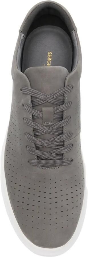 SERGIO MORETTI FIRENZE Geperforeerde leren sneakers Grijs - Foto 4