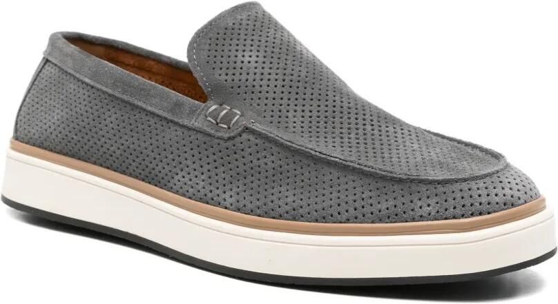 SERGIO MORETTI FIRENZE Geperforeerde loafers Grijs - Foto 3