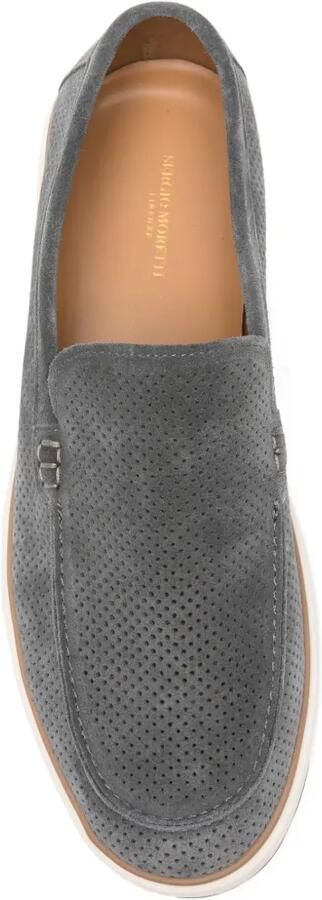 SERGIO MORETTI FIRENZE Geperforeerde loafers Grijs - Foto 4