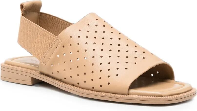 SERGIO MORETTI FIRENZE Geperforeerde slingback sandalen Beige - Foto 2