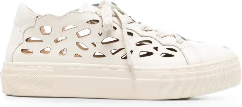 SERGIO MORETTI FIRENZE Gewelfde sneakers met uitgesneden details Beige