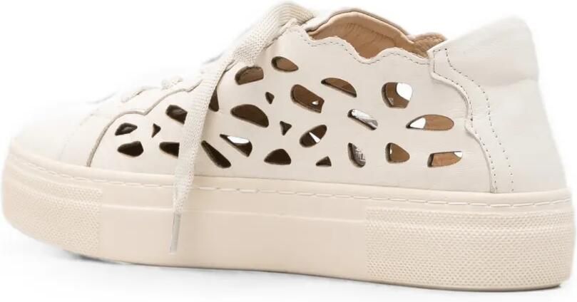 SERGIO MORETTI FIRENZE Gewelfde sneakers met uitgesneden details Beige - Foto 3