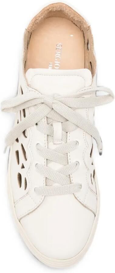 SERGIO MORETTI FIRENZE Gewelfde sneakers met uitgesneden details Beige - Foto 4