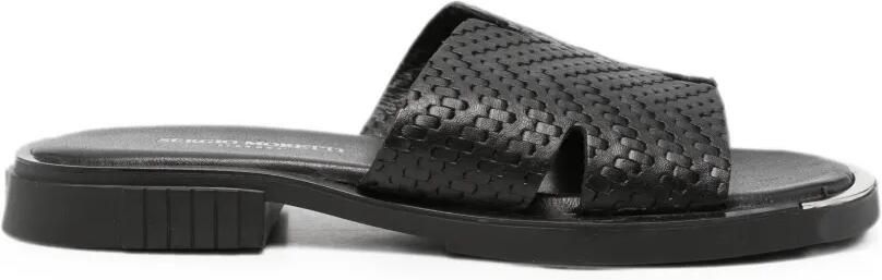 SERGIO MORETTI FIRENZE Geweven leren sandalen Zwart