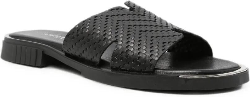 SERGIO MORETTI FIRENZE Geweven leren sandalen Zwart - Foto 4