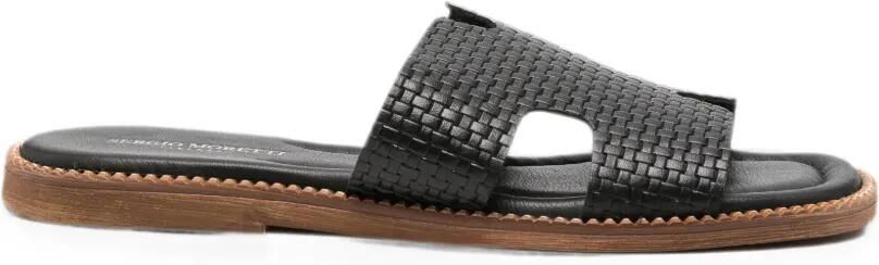 SERGIO MORETTI FIRENZE Geweven leren sandalen Zwart