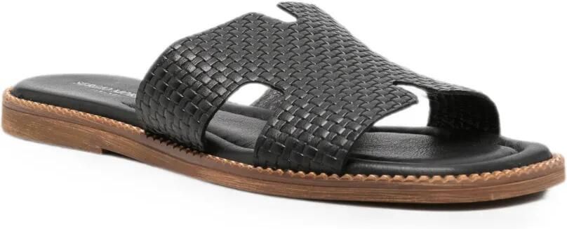 SERGIO MORETTI FIRENZE Geweven leren sandalen Zwart - Foto 3