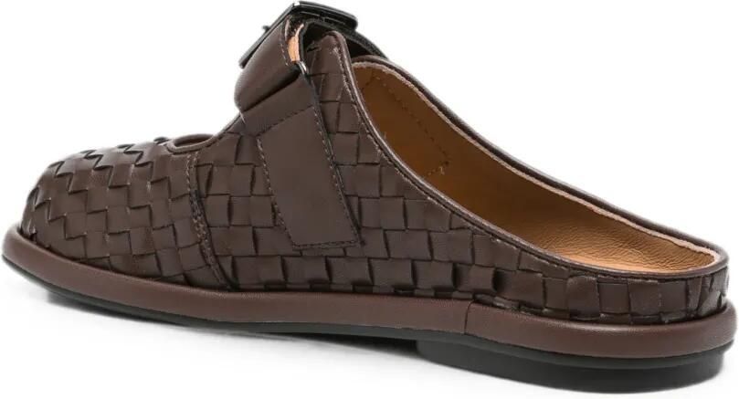 SERGIO MORETTI FIRENZE Geweven slippers met gespsluiting Bruin - Foto 2