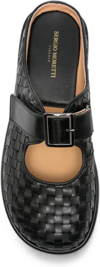 SERGIO MORETTI FIRENZE Geweven slippers met gespsluiting Zwart - Foto 3