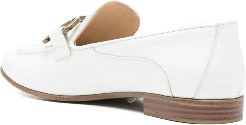 SERGIO MORETTI FIRENZE Horsebit leren loafers Wit - Foto 3