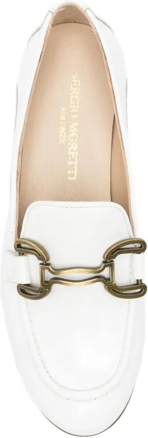 SERGIO MORETTI FIRENZE Horsebit leren loafers Wit - Foto 4