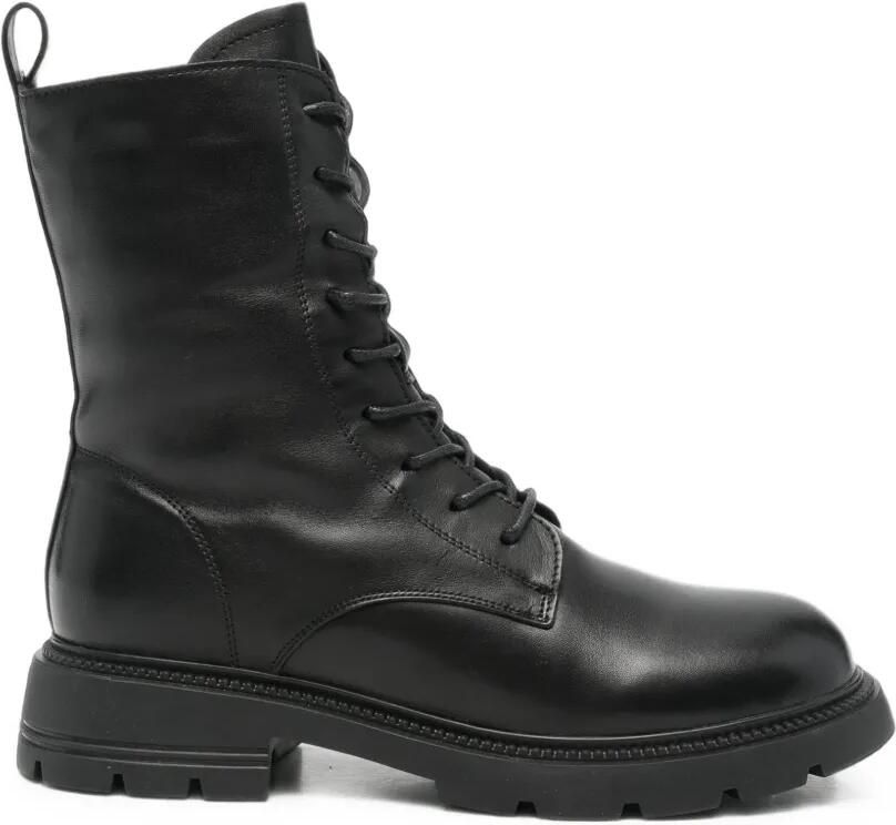 SERGIO MORETTI FIRENZE lace-up leather ankle boots Zwart