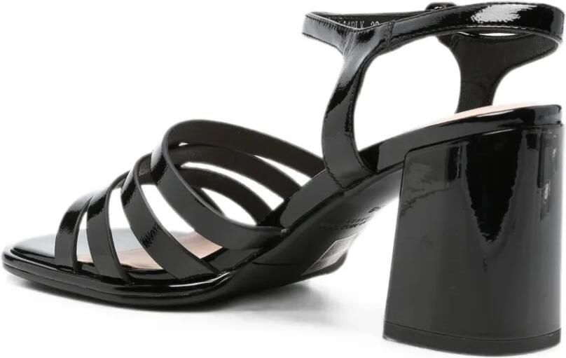 SERGIO MORETTI FIRENZE Lakleren gekooide sandalen Zwart - Foto 3