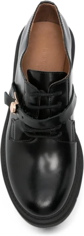 SERGIO MORETTI FIRENZE Leren derby schoenen met gesp-detail Zwart - Foto 4