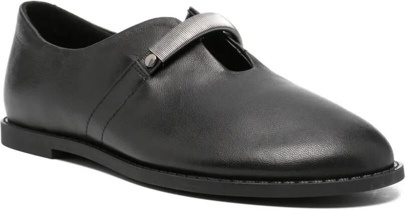 SERGIO MORETTI FIRENZE Leren loafers met metalen band Zwart - Foto 2