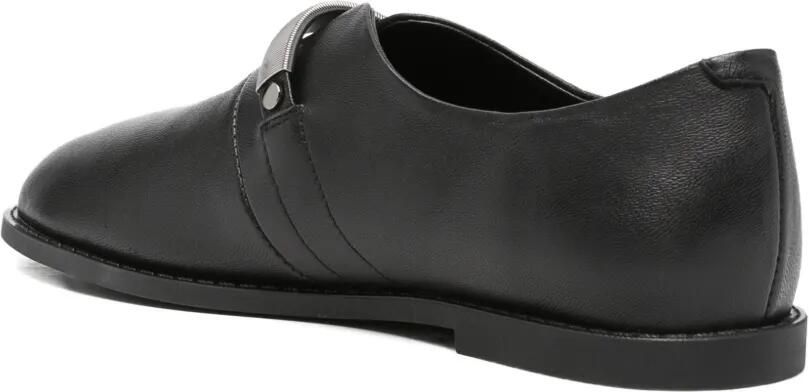 SERGIO MORETTI FIRENZE Leren loafers met metalen band Zwart - Foto 3