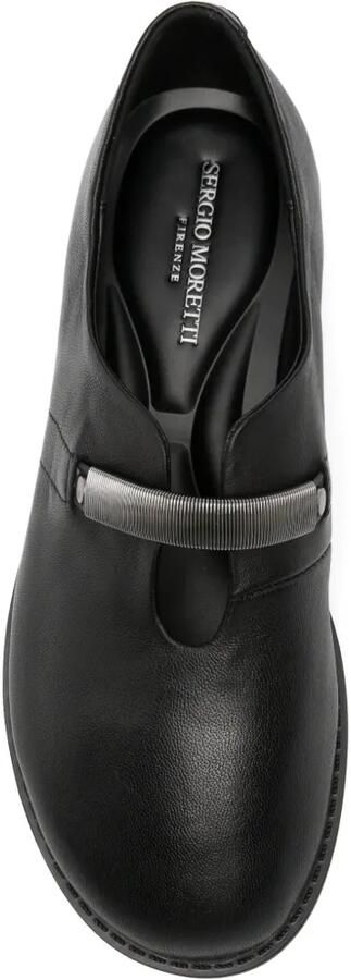 SERGIO MORETTI FIRENZE Leren loafers met metalen band Zwart - Foto 4