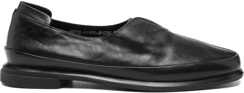 SERGIO MORETTI FIRENZE Leren loafers met naad Zwart