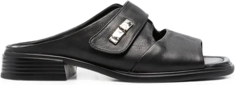 SERGIO MORETTI FIRENZE Leren sandalen met draaislot Zwart