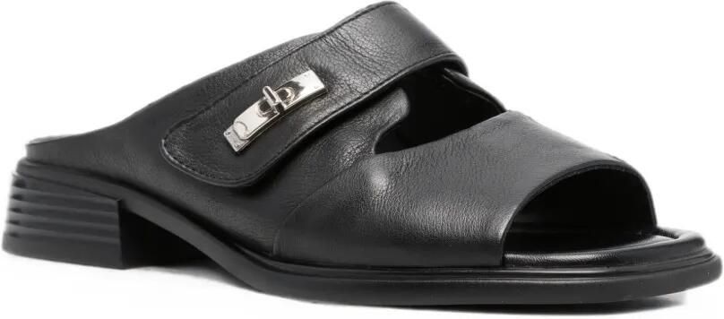 SERGIO MORETTI FIRENZE Leren sandalen met draaislot Zwart - Foto 4
