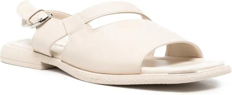 SERGIO MORETTI FIRENZE Leren sandalen met gesp Beige - Foto 3
