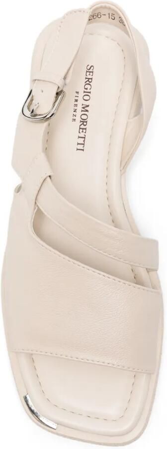 SERGIO MORETTI FIRENZE Leren sandalen met gesp Beige - Foto 2