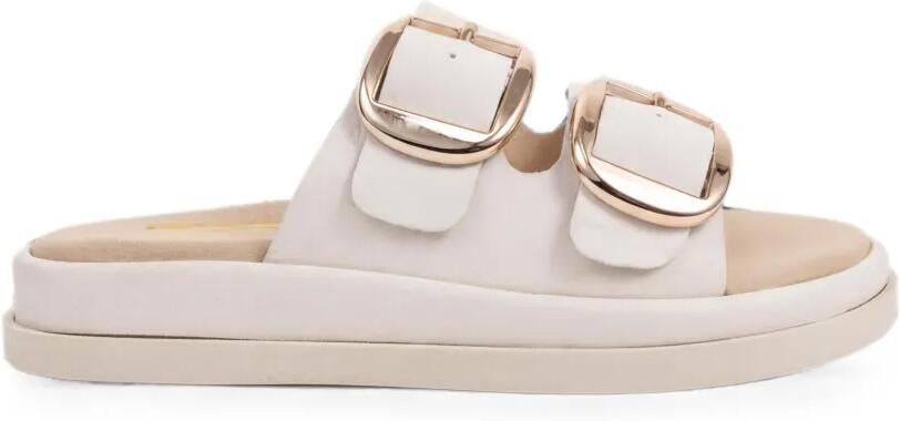 SERGIO MORETTI FIRENZE Leren sandalen met gesp Beige