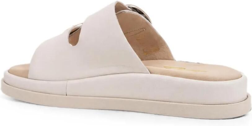 SERGIO MORETTI FIRENZE Leren sandalen met gesp Beige - Foto 3
