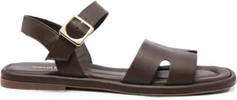 SERGIO MORETTI FIRENZE Leren sandalen met gesp Bruin