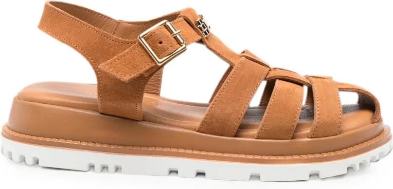 SERGIO MORETTI FIRENZE Leren sandalen met gesp Bruin