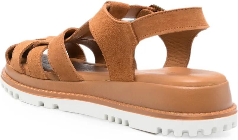 SERGIO MORETTI FIRENZE Leren sandalen met gesp Bruin - Foto 3