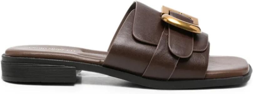 SERGIO MORETTI FIRENZE Leren sandalen met gesp Bruin