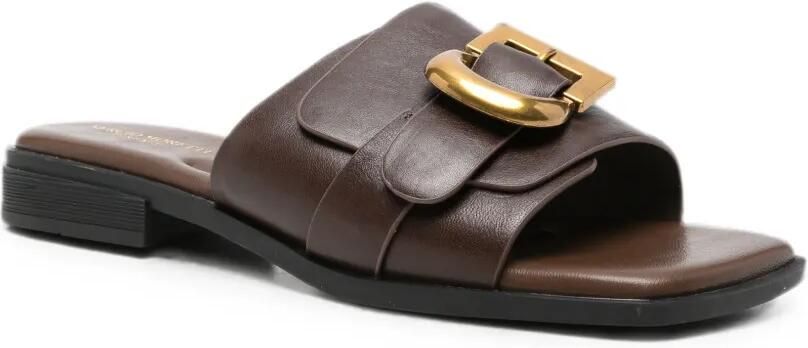 SERGIO MORETTI FIRENZE Leren sandalen met gesp Bruin - Foto 4