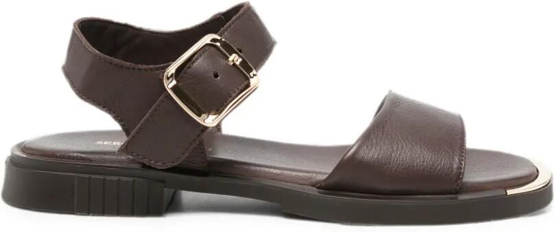 SERGIO MORETTI FIRENZE Leren sandalen met gesp Bruin
