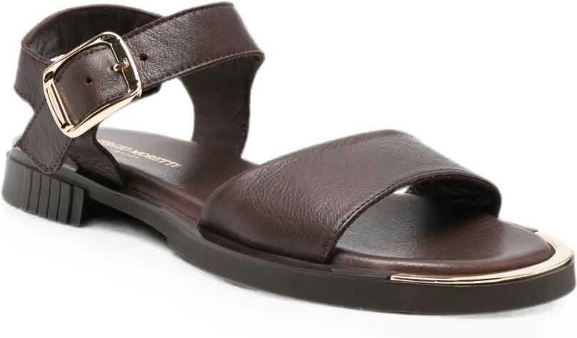 SERGIO MORETTI FIRENZE Leren sandalen met gesp Bruin - Foto 2
