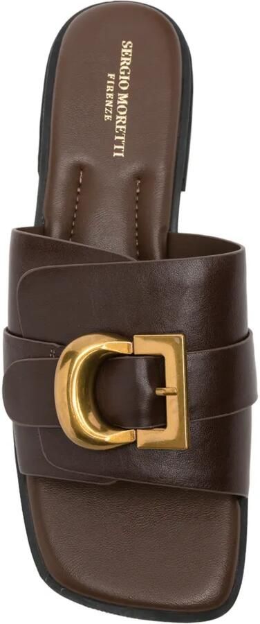 SERGIO MORETTI FIRENZE Leren sandalen met gesp Bruin - Foto 2