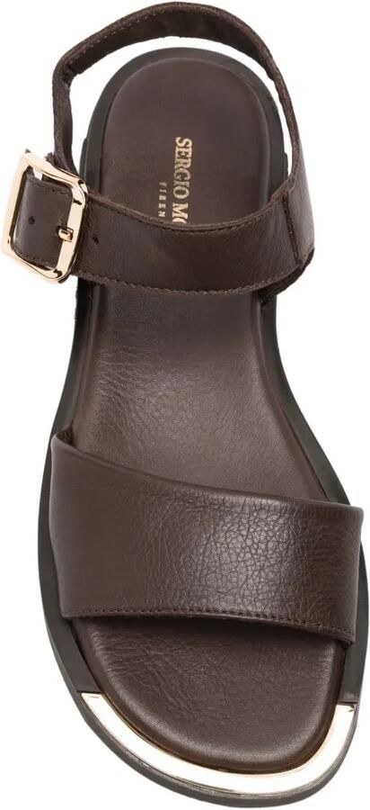 SERGIO MORETTI FIRENZE Leren sandalen met gesp Bruin - Foto 3
