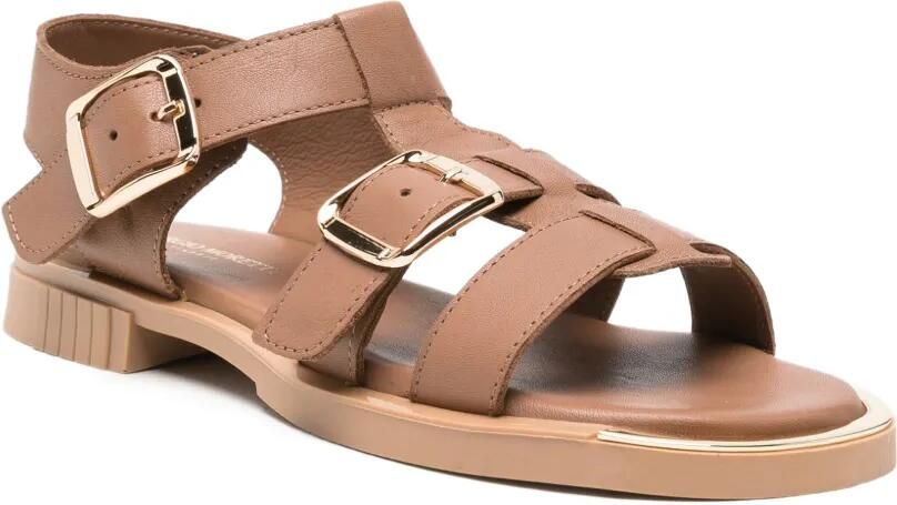 SERGIO MORETTI FIRENZE Leren sandalen met gesp Bruin - Foto 2
