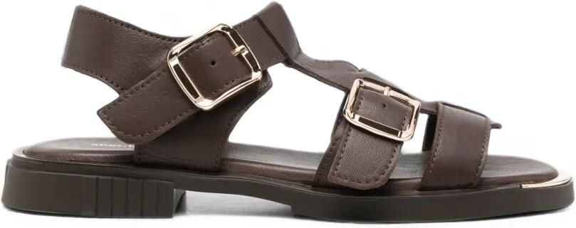 SERGIO MORETTI FIRENZE Leren sandalen met gesp Bruin
