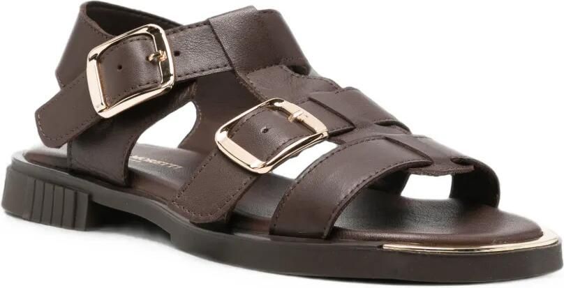 SERGIO MORETTI FIRENZE Leren sandalen met gesp Bruin - Foto 3