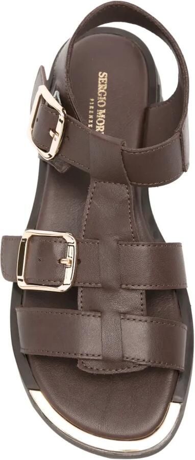 SERGIO MORETTI FIRENZE Leren sandalen met gesp Bruin - Foto 2