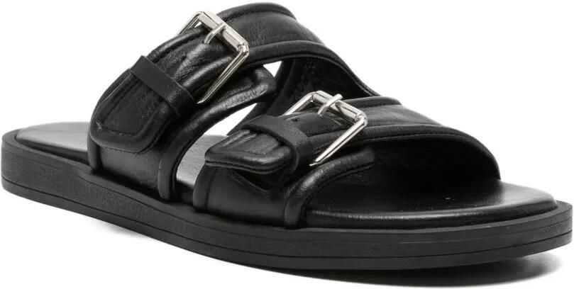 SERGIO MORETTI FIRENZE Leren sandalen met gesp Zwart - Foto 3