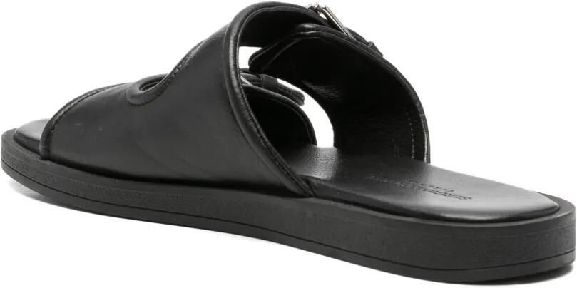 SERGIO MORETTI FIRENZE Leren sandalen met gesp Zwart - Foto 4